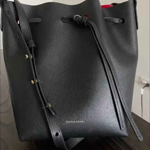 Mansur Gavriel mini bucket bag pebble leather